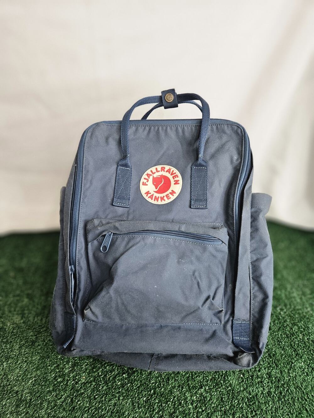 Fjallraven Kanken Classic Backpack 13" Laptop Unisex Navy Blue Backpack - USED